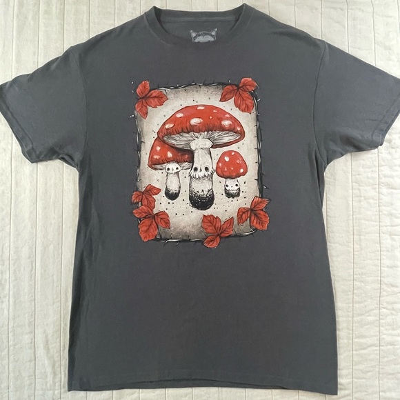 Stephanie Bayles Mushroom Art Cotton Shirt Medium - Picture 2 of 6